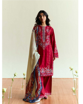 3-PC Unstitched Embroidered Lawn Coco By Zara Shahjahan | ALBA-D8